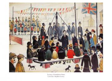 Laying a Foundation Stone, 1936 by Lawrence Stephen Lowry