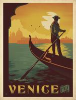 Vintage Advertising, Gondola, Grand Canal, Venice, Italy by Al Joeand
