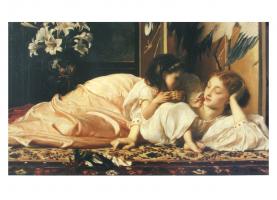 Mother and Child (cherries) by Frederic Leighton