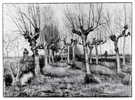 Birch Wood with a Flock of Sheep by Vincent Van Gogh